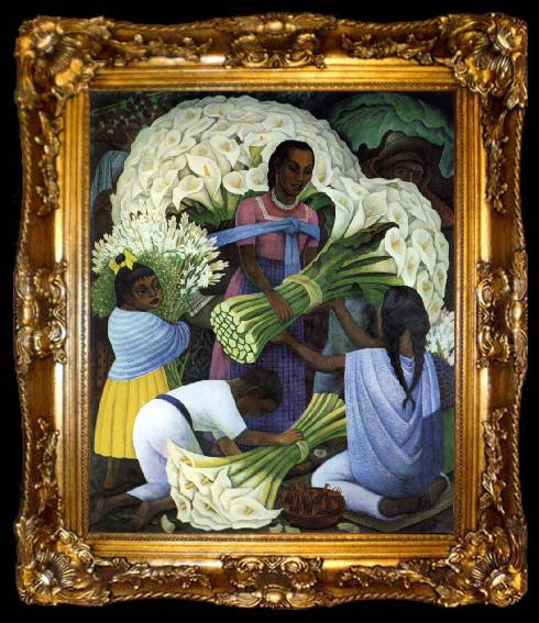 framed  Diego Rivera Indian, ta009-2